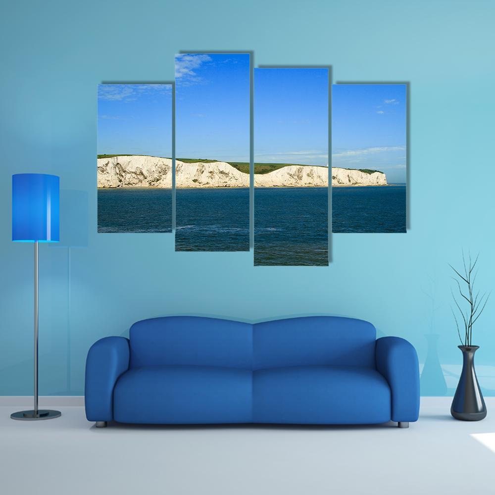 View Of White Cliffs Of Dover From The Sea Canvas Wall Art-4 Pop-Gallery Wrap-50" x 32"-Tiaracle