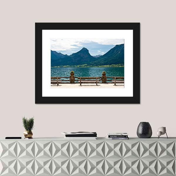 View Of Wolfgangsee From St Wolfgang Canvas Wall Art-1 Piece-Framed Print-20" x 16"-Tiaracle