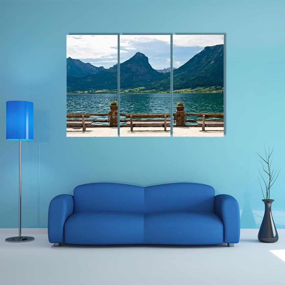 View Of Wolfgangsee From St Wolfgang Canvas Wall Art-3 Horizontal-Gallery Wrap-37" x 24"-Tiaracle