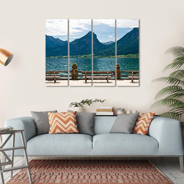 View Of Wolfgangsee From St Wolfgang Canvas Wall Art-4 Horizontal-Gallery Wrap-34" x 24"-Tiaracle