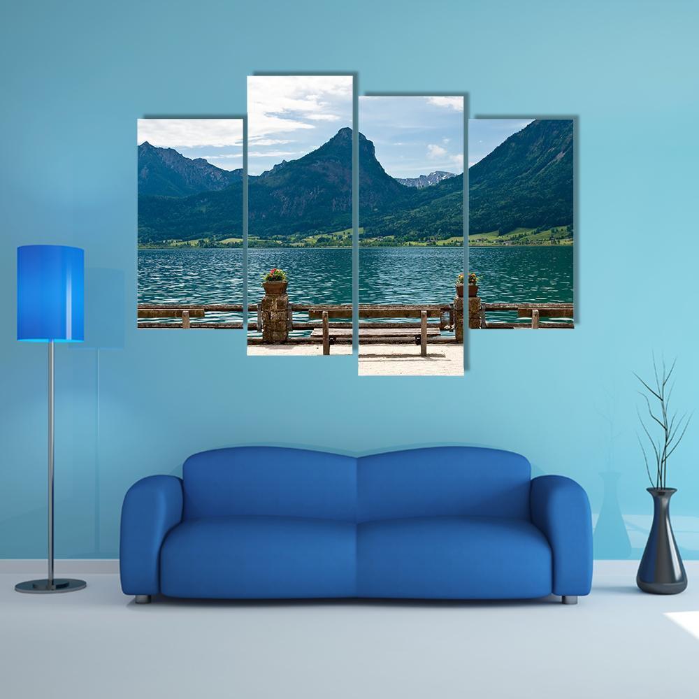 View Of Wolfgangsee From St Wolfgang Canvas Wall Art-4 Pop-Gallery Wrap-50" x 32"-Tiaracle
