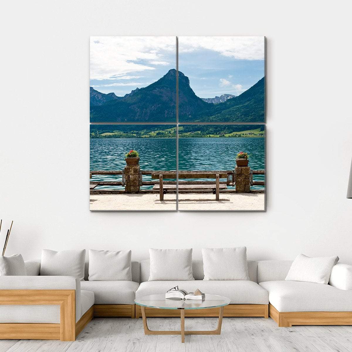 View Of Wolfgangsee From St Wolfgang Canvas Wall Art-4 Square-Gallery Wrap-17" x 17"-Tiaracle