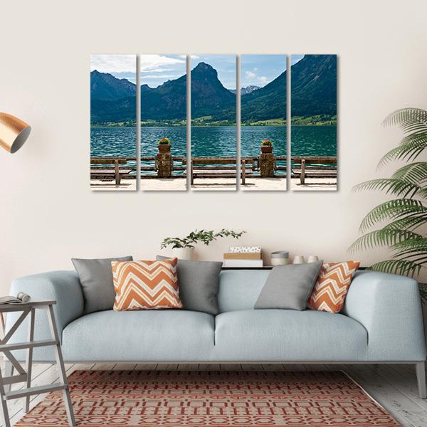 View Of Wolfgangsee From St Wolfgang Canvas Wall Art-5 Horizontal-Gallery Wrap-22" x 12"-Tiaracle