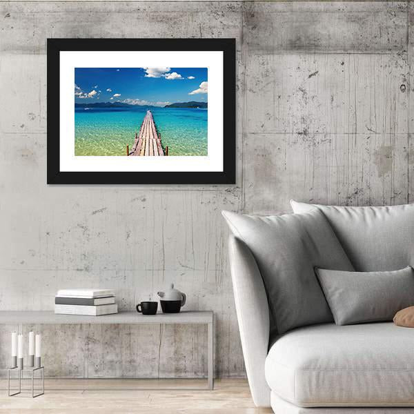 View Of Wooden Pier In Thailand Canvas Wall Art-3 Horizontal-Gallery Wrap-25" x 16"-Tiaracle