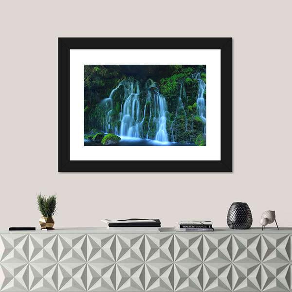 View Of Xia Yuan Waterfall Canvas Wall Art-1 Piece-Framed Print-20" x 16"-Tiaracle