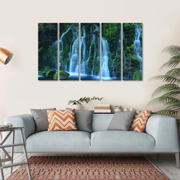 View Of Xia Yuan Waterfall Canvas Wall Art-5 Horizontal-Gallery Wrap-22" x 12"-Tiaracle