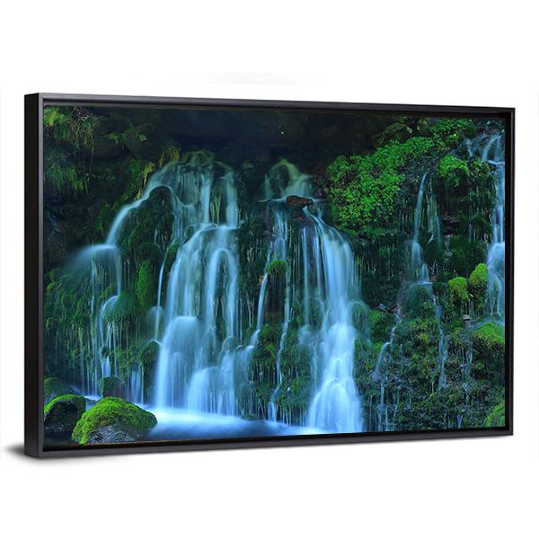 View Of Xia Yuan Waterfall Canvas Wall Art-5 Horizontal-Gallery Wrap-22" x 12"-Tiaracle