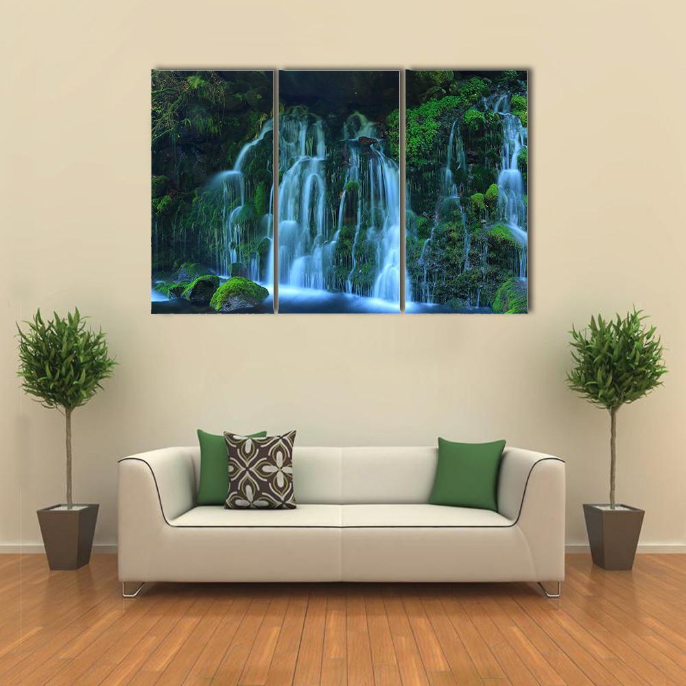 View Of Xia Yuan Waterfall Canvas Wall Art-3 Horizontal-Gallery Wrap-37" x 24"-Tiaracle