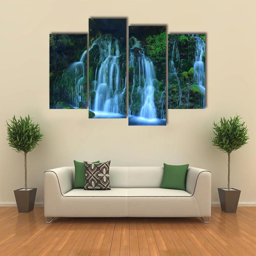 View Of Xia Yuan Waterfall Canvas Wall Art-4 Pop-Gallery Wrap-50" x 32"-Tiaracle