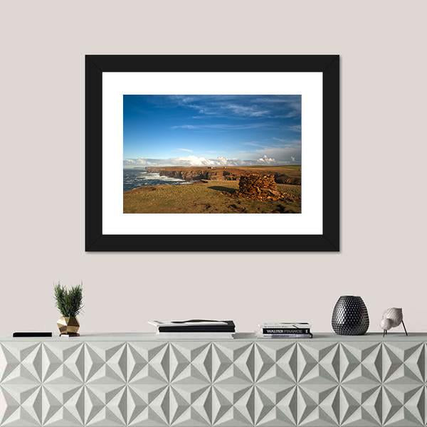 View Of Yesnaby In Orkney West Coast Canvas Wall Art-1 Piece-Framed Print-20" x 16"-Tiaracle