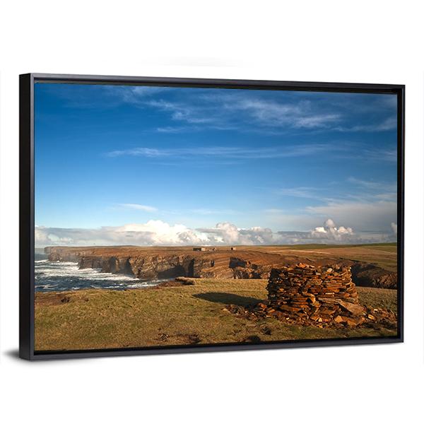 View Of Yesnaby In Orkney West Coast Canvas Wall Art-3 Horizontal-Gallery Wrap-25" x 16"-Tiaracle