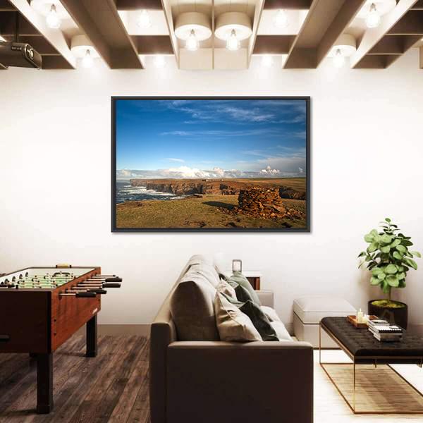 View Of Yesnaby In Orkney West Coast Canvas Wall Art-3 Horizontal-Gallery Wrap-25" x 16"-Tiaracle