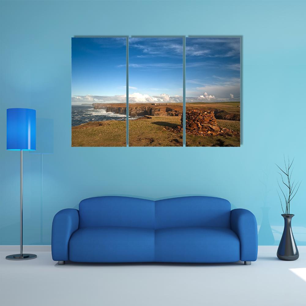 View Of Yesnaby In Orkney West Coast Canvas Wall Art-3 Horizontal-Gallery Wrap-37" x 24"-Tiaracle