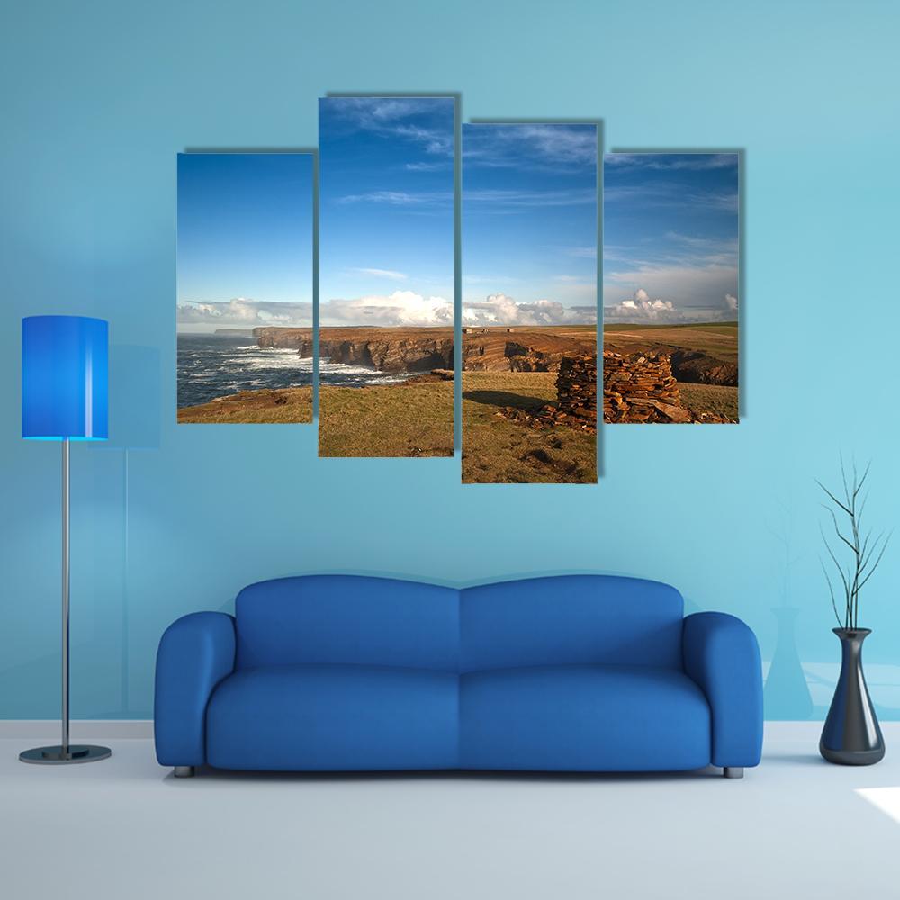 View Of Yesnaby In Orkney West Coast Canvas Wall Art-4 Pop-Gallery Wrap-50" x 32"-Tiaracle