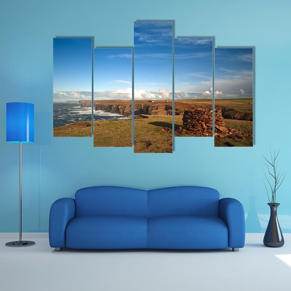 View Of Yesnaby In Orkney West Coast Canvas Wall Art-5 Pop-Gallery Wrap-47" x 32"-Tiaracle