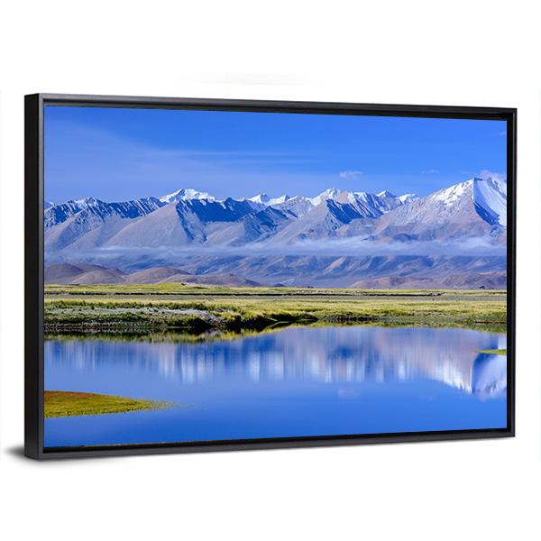 View Of Zhongba Mountains Canvas Wall Art-3 Horizontal-Gallery Wrap-25" x 16"-Tiaracle