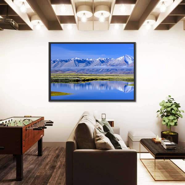 View Of Zhongba Mountains Canvas Wall Art-3 Horizontal-Gallery Wrap-25" x 16"-Tiaracle