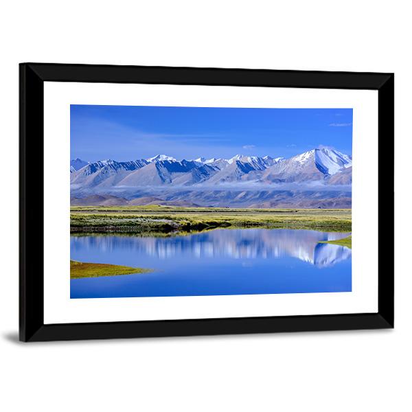 View Of Zhongba Mountains Canvas Wall Art-3 Horizontal-Gallery Wrap-25" x 16"-Tiaracle