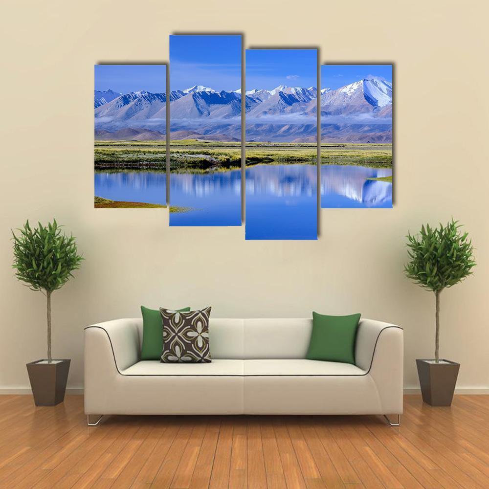 View Of Zhongba Mountains Canvas Wall Art-4 Pop-Gallery Wrap-50" x 32"-Tiaracle