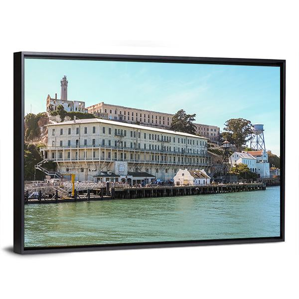 View On Alcatraz Island At Arrival On Boat Canvas Wall Art-3 Horizontal-Gallery Wrap-25" x 16"-Tiaracle