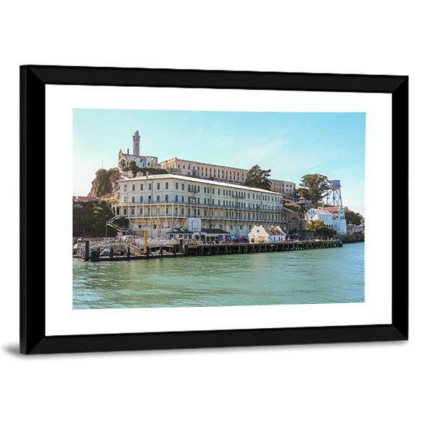 View On Alcatraz Island At Arrival On Boat Canvas Wall Art-3 Horizontal-Gallery Wrap-25" x 16"-Tiaracle