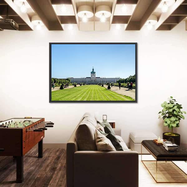 View On Charlottenburg Palace In Berlin Panoramic Canvas Wall Art-1 Piece-36&quot; x 12&quot;-Tiaracle