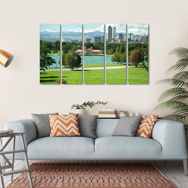 View On Denver Skylight In Fall Canvas Wall Art-5 Horizontal-Gallery Wrap-22" x 12"-Tiaracle