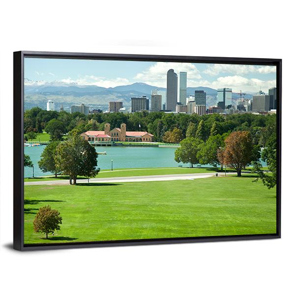 View On Denver Skylight In Fall Canvas Wall Art-3 Horizontal-Gallery Wrap-25" x 16"-Tiaracle