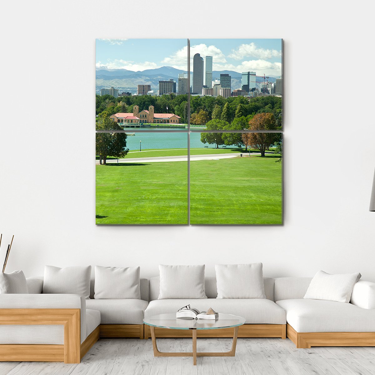 View On Denver Skylight In Fall Canvas Wall Art-5 Horizontal-Gallery Wrap-22" x 12"-Tiaracle