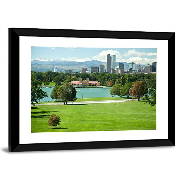 View On Denver Skylight In Fall Canvas Wall Art-5 Horizontal-Gallery Wrap-22" x 12"-Tiaracle