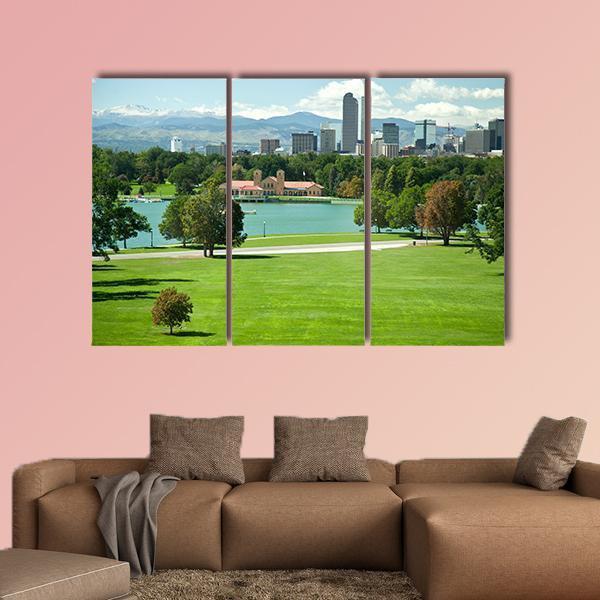 View On Denver Skylight In Fall Canvas Wall Art-3 Horizontal-Gallery Wrap-37" x 24"-Tiaracle