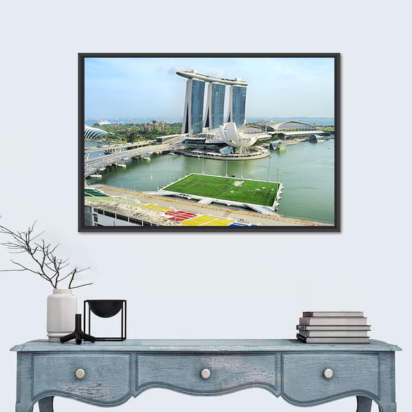 View On Marina Bay Canvas Wall Art-1 Piece-Floating Frame-24" x 16"-Tiaracle