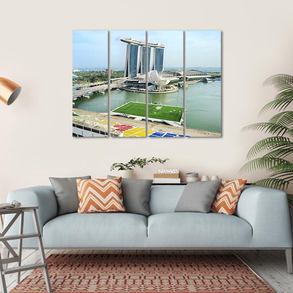 View On Marina Bay Canvas Wall Art-4 Horizontal-Gallery Wrap-34" x 24"-Tiaracle