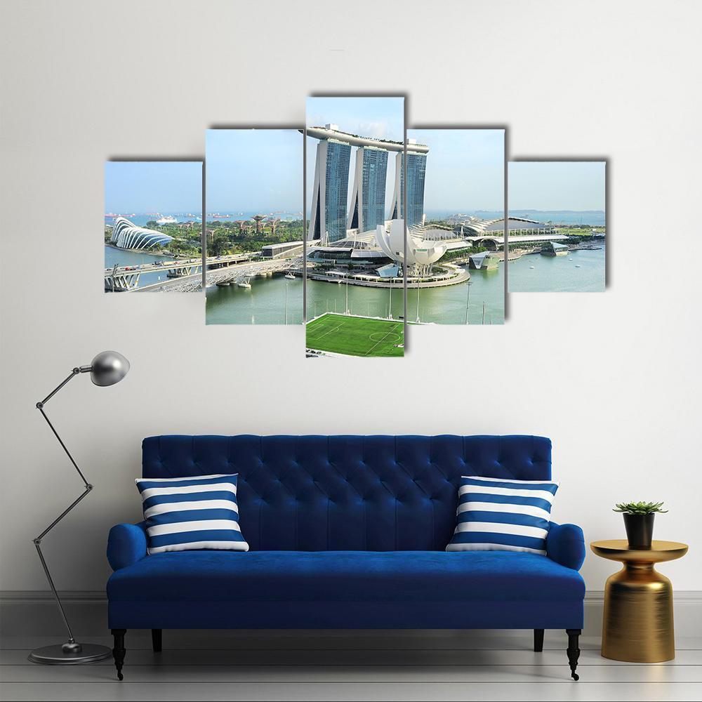 View On Marina Bay Canvas Wall Art-5 Star-Gallery Wrap-62&quot; x 32&quot;-Tiaracle