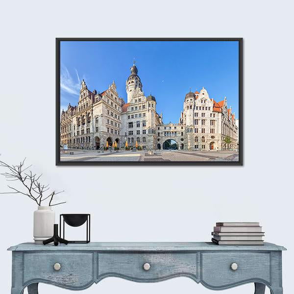 View On New Town Hall Canvas Wall Art-1 Piece-Floating Frame-24" x 16"-Tiaracle