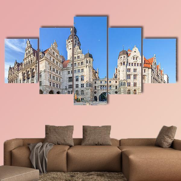 View On New Town Hall Canvas Wall Art-5 Star-Gallery Wrap-62" x 32"-Tiaracle