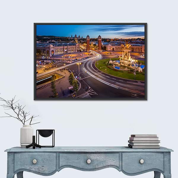 View On Placa Espanya Canvas Wall Art-1 Piece-Floating Frame-24" x 16"-Tiaracle