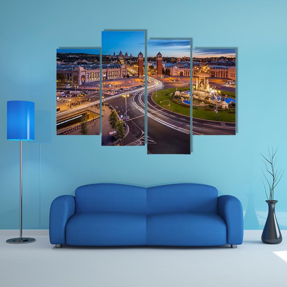 View On Placa Espanya Canvas Wall Art-4 Pop-Gallery Wrap-50&quot; x 32&quot;-Tiaracle
