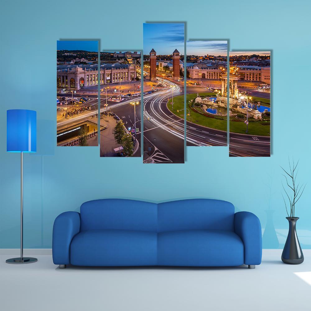 View On Placa Espanya Canvas Wall Art-5 Pop-Gallery Wrap-47&quot; x 32&quot;-Tiaracle