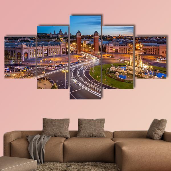 View On Placa Espanya Canvas Wall Art-5 Star-Gallery Wrap-62" x 32"-Tiaracle