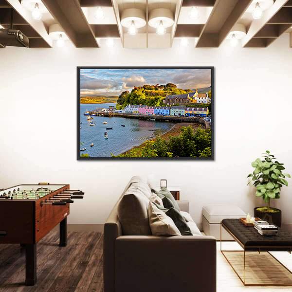 View On Portree Before Sunset Canvas Wall Art-3 Horizontal-Gallery Wrap-25" x 16"-Tiaracle