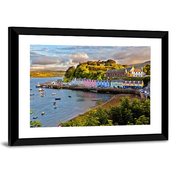 View On Portree Before Sunset Canvas Wall Art-5 Horizontal-Gallery Wrap-22" x 12"-Tiaracle