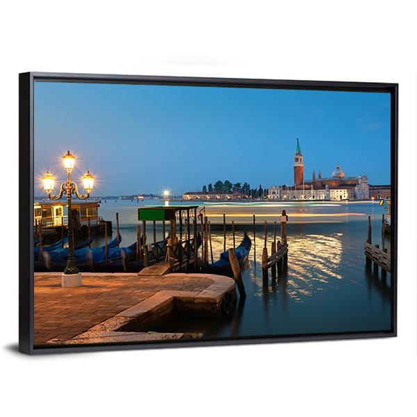 View On San Giorgio In Venice Canvas Wall Art-3 Horizontal-Gallery Wrap-25" x 16"-Tiaracle