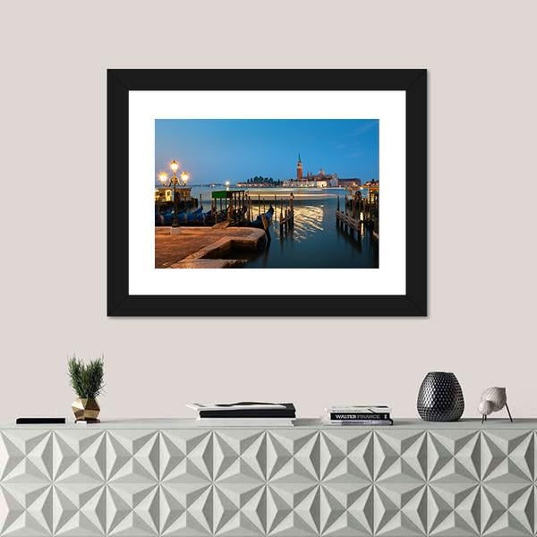 View On San Giorgio In Venice Canvas Wall Art-1 Piece-Framed Print-20" x 16"-Tiaracle