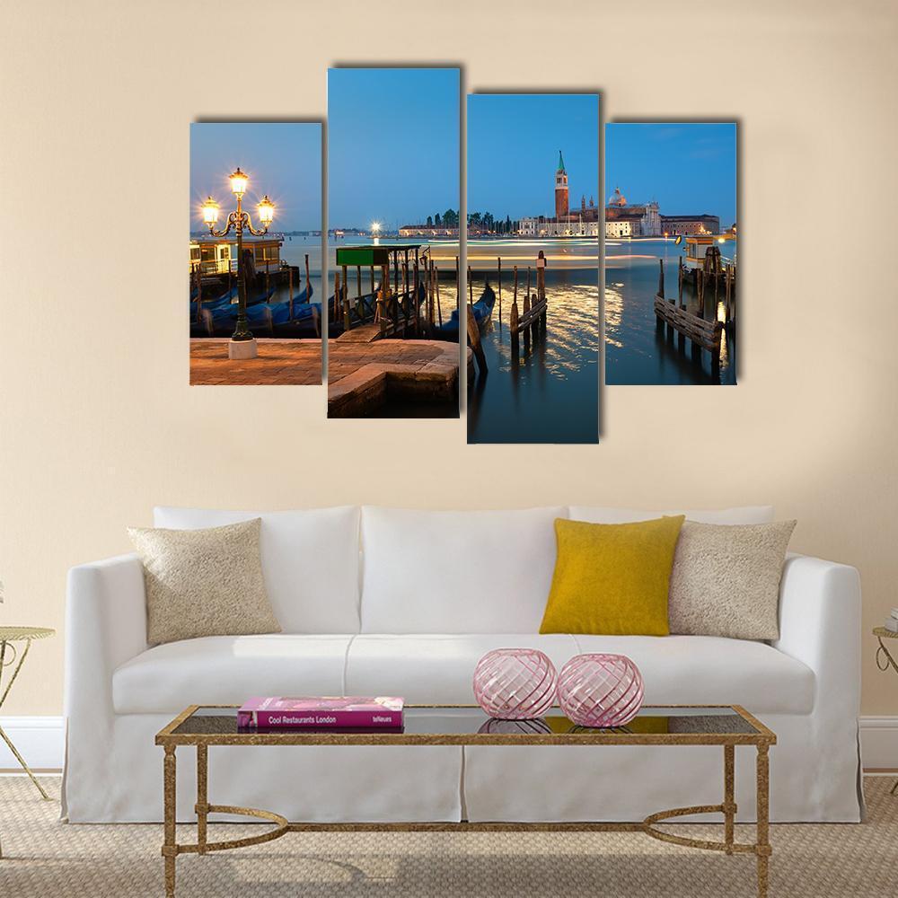View On San Giorgio In Venice Canvas Wall Art-4 Pop-Gallery Wrap-50" x 32"-Tiaracle