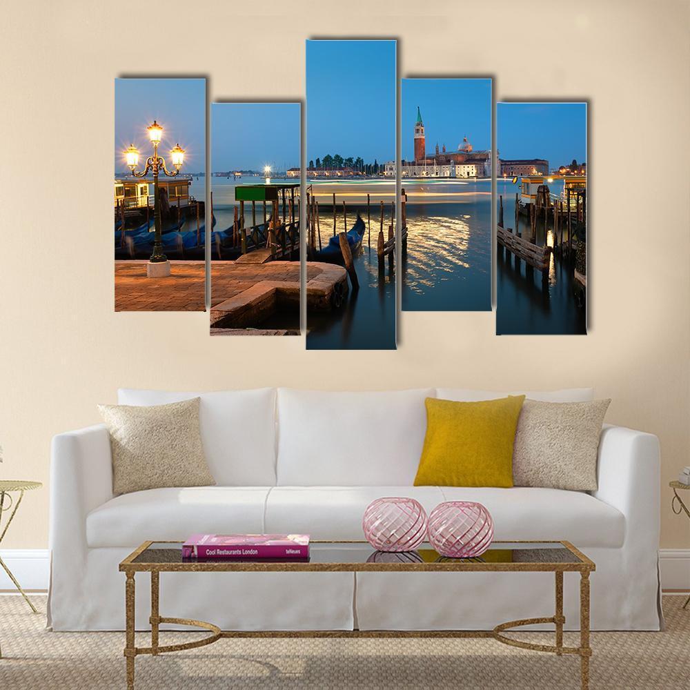 View On San Giorgio In Venice Canvas Wall Art-5 Pop-Gallery Wrap-47" x 32"-Tiaracle