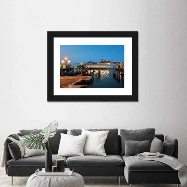 View On San Giorgio In Venice Panoramic Canvas Wall Art-1 Piece-36" x 12"-Tiaracle