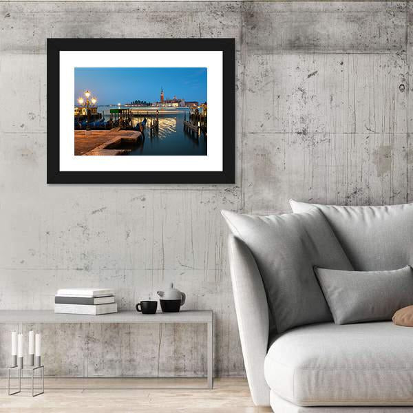 View On San Giorgio In Venice Panoramic Canvas Wall Art-1 Piece-36" x 12"-Tiaracle