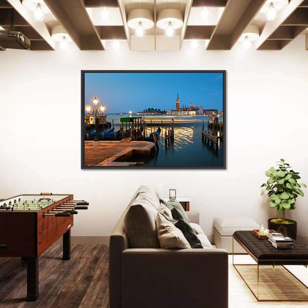 View On San Giorgio In Venice Panoramic Canvas Wall Art-1 Piece-36" x 12"-Tiaracle