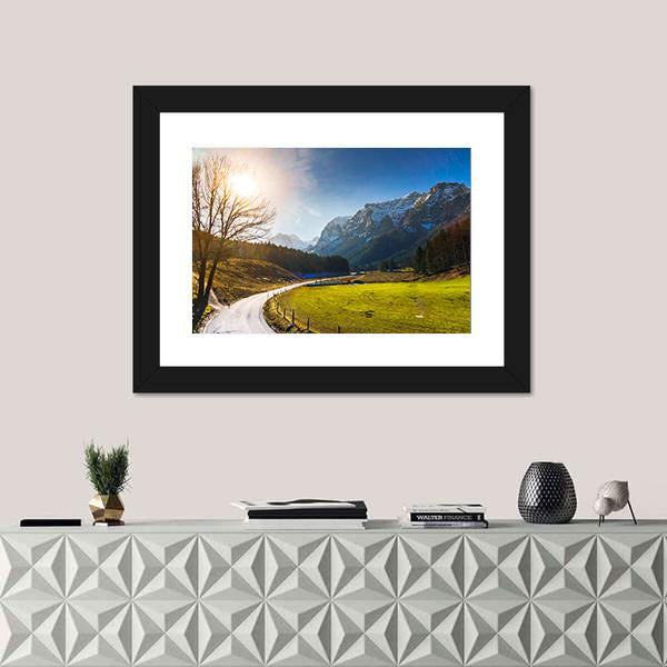 View On Spring Landscape By Berchtesgaden Canvas Wall Art-1 Piece-Framed Print-20" x 16"-Tiaracle